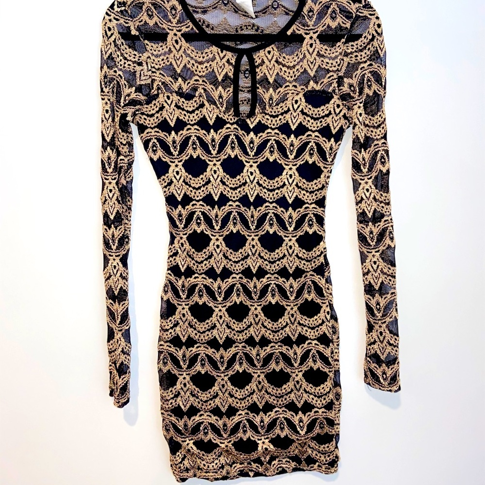 A’gaci gold and black bodycon